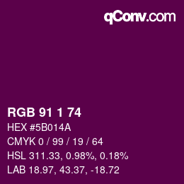 Color code: RGB 91 1 74 | qconv.com