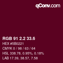 カラーコード: RGB 91 2.2 33.6 | qconv.com