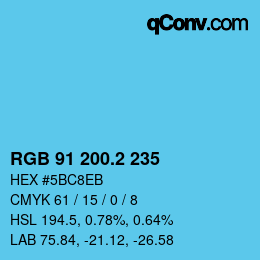 カラーコード: RGB 91 200.2 235 | qconv.com