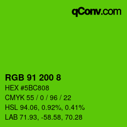 Color code: RGB 91 200 8 | qconv.com