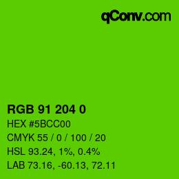 Color code: RGB 91 204 0 | qconv.com