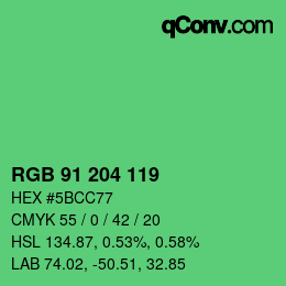 カラーコード: RGB 91 204 119 | qconv.com