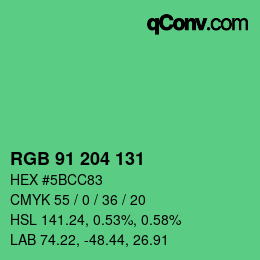 カラーコード: RGB 91 204 131 | qconv.com