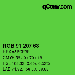 Color code: RGB 91 207 63 | qconv.com