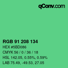 Color code: RGB 91 208 134 | qconv.com
