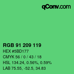 カラーコード: RGB 91 209 119 | qconv.com