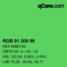 Color code: RGB 91 209 96 | qconv.com