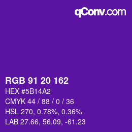Color code: RGB 91 20 162 | qconv.com