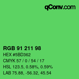 Color code: RGB 91 211 98 | qconv.com