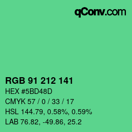 Color code: RGB 91 212 141 | qconv.com