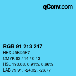 Color code: RGB 91 213 247 | qconv.com