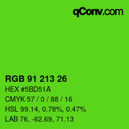 Color code: RGB 91 213 26 | qconv.com