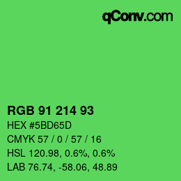 カラーコード: RGB 91 214 93 | qconv.com