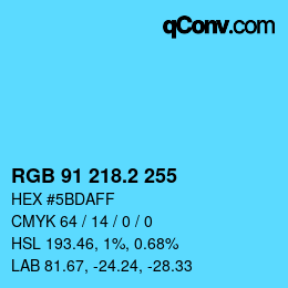 カラーコード: RGB 91 218.2 255 | qconv.com