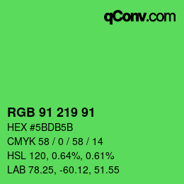 Color code: RGB 91 219 91 | qconv.com