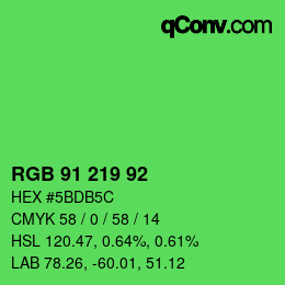 カラーコード: RGB 91 219 92 | qconv.com