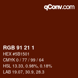 カラーコード: RGB 91 21 1 | qconv.com