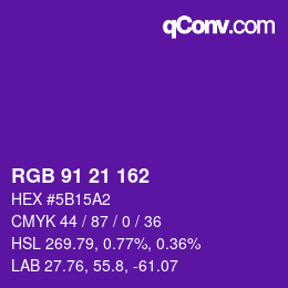 Color code: RGB 91 21 162 | qconv.com