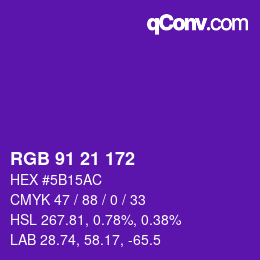 Color code: RGB 91 21 172 | qconv.com
