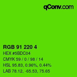 颜色代码: RGB 91 220 4 | qconv.com