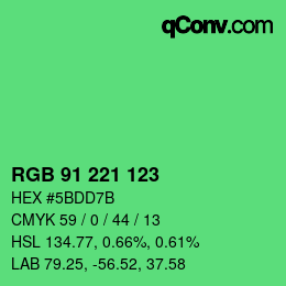 Color code: RGB 91 221 123 | qconv.com