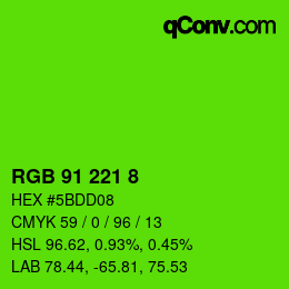 Code couleur: RGB 91 221 8 | qconv.com