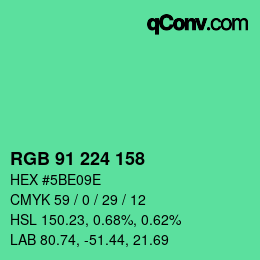 Color code: RGB 91 224 158 | qconv.com