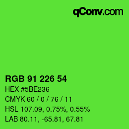 Color code: RGB 91 226 54 | qconv.com