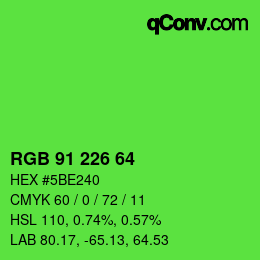 Color code: RGB 91 226 64 | qconv.com