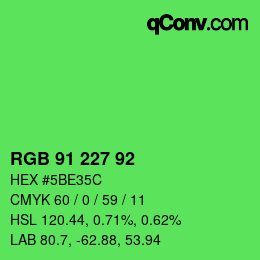 Color code: RGB 91 227 92 | qconv.com