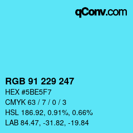 Farbcode: RGB 91 229 247 | qconv.com