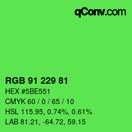 Color code: RGB 91 229 81 | qconv.com