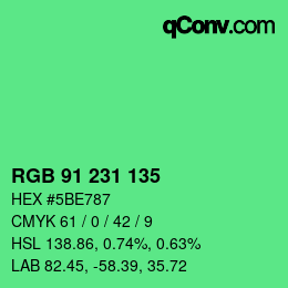 Color code: RGB 91 231 135 | qconv.com