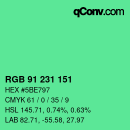Color code: RGB 91 231 151 | qconv.com