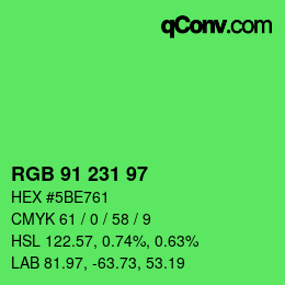 Color code: RGB 91 231 97 | qconv.com