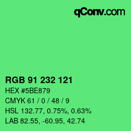 Color code: RGB 91 232 121 | qconv.com