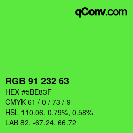 カラーコード: RGB 91 232 63 | qconv.com