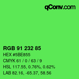 Color code: RGB 91 232 85 | qconv.com