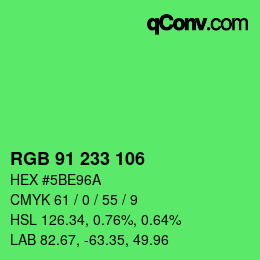 Color code: RGB 91 233 106 | qconv.com