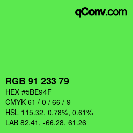 Color code: RGB 91 233 79 | qconv.com