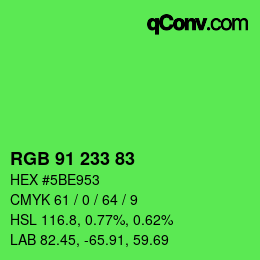 Color code: RGB 91 233 83 | qconv.com
