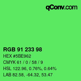 Color code: RGB 91 233 98 | qconv.com