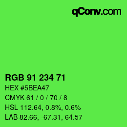 Farbcode: RGB 91 234 71 | qconv.com