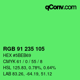 Color code: RGB 91 235 105 | qconv.com