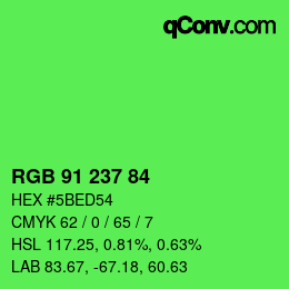 Color code: RGB 91 237 84 | qconv.com