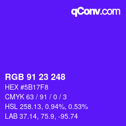 カラーコード: RGB 91 23 248 | qconv.com