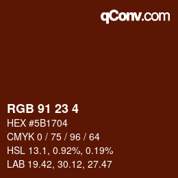 カラーコード: RGB 91 23 4 | qconv.com