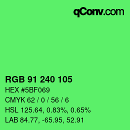 Color code: RGB 91 240 105 | qconv.com