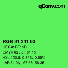 Color code: RGB 91 241 93 | qconv.com