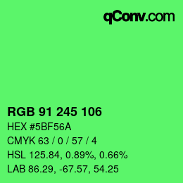 Código de color: RGB 91 245 106 | qconv.com